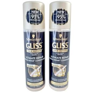2 x Gliss Conditioner Ultimate Express Repair w Liquid Keratin 6.8 Ounce Spray